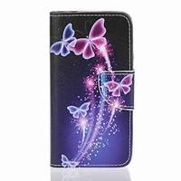 EFORCASE Purple Butterfly Painting PU Phone Case for Samsung Galaxy J5(2016) J5 J3(2016) J3