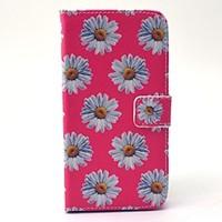 EFORCASE Pink Chrysanthemum Painted PU Phone Case for Galaxy S6 edge S6 S5 S4 S3 S5 mini S4 mini S3 mini