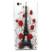Effie Tower Pattern TPU Relief Back Cover Case for P8 Lite