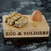 egg soldiers carved serving board