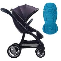 egg Stroller Gunmetal/Storm Grey With Kingfisher Blue Liner