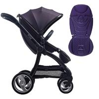 egg stroller gunmetalstorm grey with deep purple liner