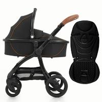 egg Pram Espresso Black With Jet Black Seat Liner