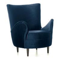 egg velvet armchair royal blue