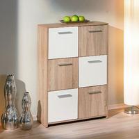 Egadi 6 Door 6 shelves Sanoma Oak And White Finish Sideboard