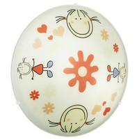 Eglo Wall and Ceiling Light Model Junior 2 88973 Steel White Shade Satin-Finished Girls Motif HV 2 x E27 max. 60 W Excludes Bulbs Diameter 39.5 cm