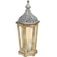Eglo 49277 Kinghorn 1 Light Table Lamp In Silver And Clear Glass