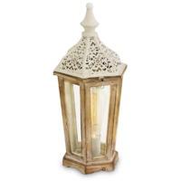 Eglo 49278 Kinghorn 1 Light Table Lamp In Patina White And Clear Glass
