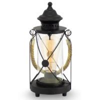 Eglo 49283 Bradford 1 Light Table Lamp In Black With Clear Glass
