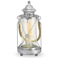 eglo 49284 bradford 1 light table lamp in antique silver with clear gl ...