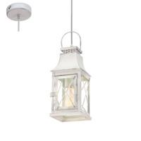 Eglo 49222 Lisburn 1 Light Ceiling Pendant Light In Patina Grey With Clear Glass