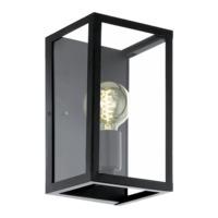 Eglo 49394 Charterhouse 1 Light Wall Light In Black With Clear Glass