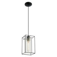 Eglo 49495 Loncino 1 Light Ceiling Pendant Light In Black With Smoked Glass