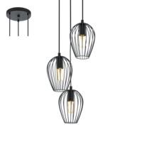 Eglo 49479 Newtown 3 Light Ceiling Cluster Light In Black