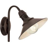 Eglo 49458 Stockbury 1 Light Wall Light In Brown And Antique Beige