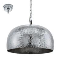 Eglo 49182 Dumphry 1 Light Ceiling Pendant Light In Dimpled Chrome