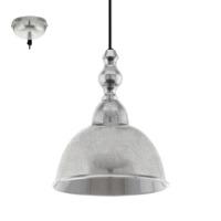 Eglo 49183 Easington 1 Light Ceiling Pendant Light In Nickel - Small - Diameter: 180mm