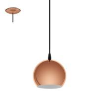 eglo 95838 petto led 1 light ceiling pendant globe light in copper