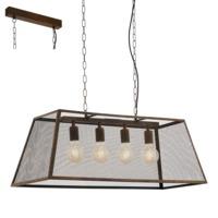 eglo 49799 amesbury 4 light pendant bar light with cage shade in black