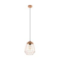 Eglo 49606 Loggans 1 One Light Ceiling Cage Style Pendant Light In Copper
