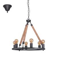 eglo 49694 findlay 6 light ceiling pendant light in black