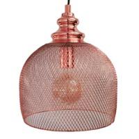 Eglo 49738 Straiton 1 Light Ceiling Pendant Light In Copper With Mesh Shade
