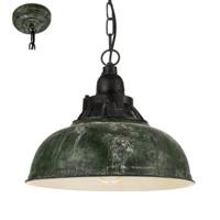 Eglo 49735 Grantham 1 One Light Ceiling Pendant Light In Antique-Green And Black