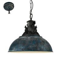 Eglo 49753 Grantham 1 One Light Ceiling Pendant Light In Antique-Blue And Black