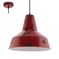 Eglo 49748 Somerton 1 Light Ceiling Pendant Light In Red Steel