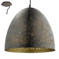 Eglo 49815 Safi 1 Light Ceiling Pendant Light In Brown And Gold - Large - Diameter: 405mm