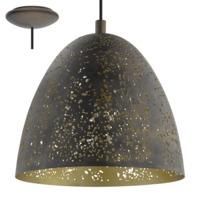 Eglo 49814 Safi 1 Light Ceiling Pendant Light In Brown And Gold - Small - Diameter: 275mm