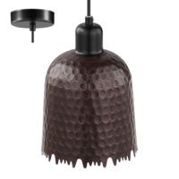 Eglo 49751 Iskal 1 Light Ceiling Pendant Light In Antique Copper And Black With Wavy Bottom