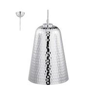 eglo 49747 ropley 1 light ceiling pendant light in dimpled chrome