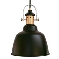 Eglo 49693 Gilwell 1 Light Ceiling Pendant Light In Black With Bronze Detail - Diameter: 185mm