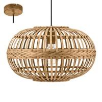 eglo 49771 amsfield 1 light oval ceiling pendant light in wood diamete ...