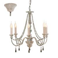 Eglo 49752 Colchester 6 Light Ceiling Pendant Light In Antique Taupe And Wood