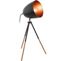 Eglo 49385 Chester 1 Light Table Lamp In Copper And Black
