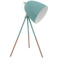 eglo 49337 dundee 1 light table lamp in mint green steel