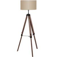Eglo 94326 Lantada 1 Light Floor Lamp In Nut Brown With Taupe Shade