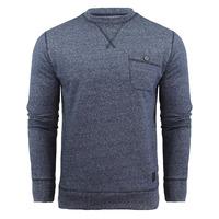 Ego Marled Sweatshirt with Chest Pocket in Blue