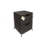 EHC E01-9048 2-Drawer Storage Cabinet for Bedroom/Bathroom, Black