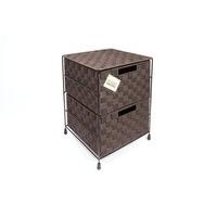 EHC E01-9050 2-Drawer Storage Cabinet for Bedroom/Bathroom, Brown