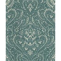 eijffinger wallpapers embroidered damask teal 341374