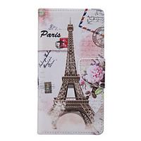 Eiffel Tower Pattern PU Leather Full Body Case with Stand and Card Slot for Huawei Ascend P9 Lite/P8 Lite