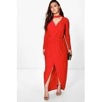 Eileen Choker Detail Maxi Dress - red