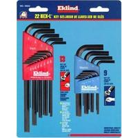 Eklind Tool Company EKL10022 22 Piece Combination Short and Long Hex-L Set in Molded Plastic Holders