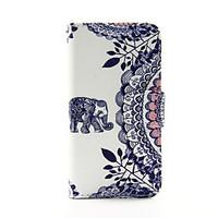 Elephant and Circle Flower PU Leather Wallet Full Body Case for iPod Touch 5/6