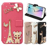 Elegant Stylish Synthetic Leather TPU Bear Butterfly Protective Case For Samsung Galaxy J1/J5/J7/Grand Prime/Core Prime