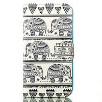 elephant pattern card stand leather case for samsung galaxy j1j5