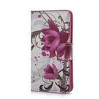 Elegant Purple Flower Pattern PU Leather Case with Stand and Card Slot for Sony Xperia M C1905